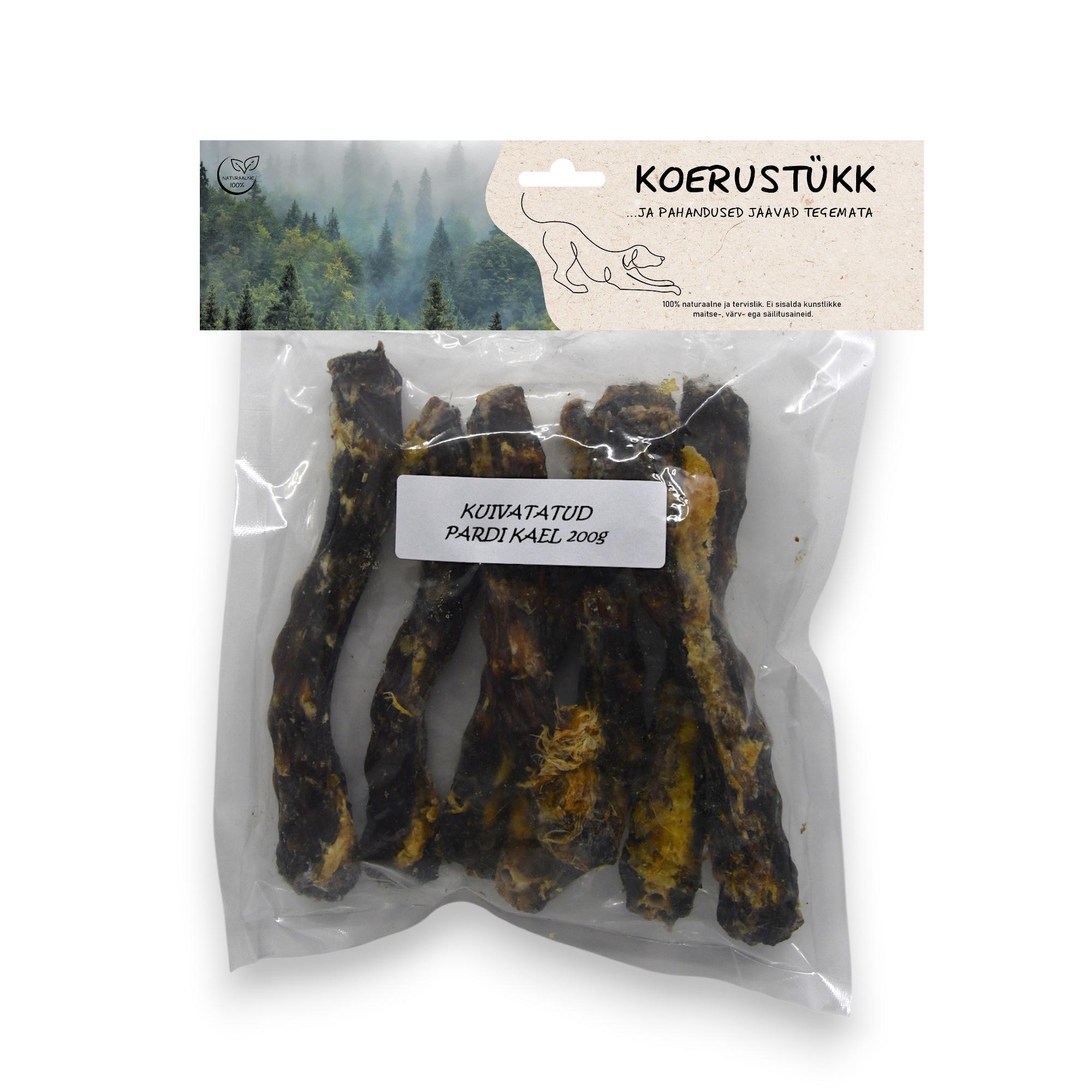 722777195320.jpg Koerustükk kuivatatud pardi kael koerale 200g - Pilt 1