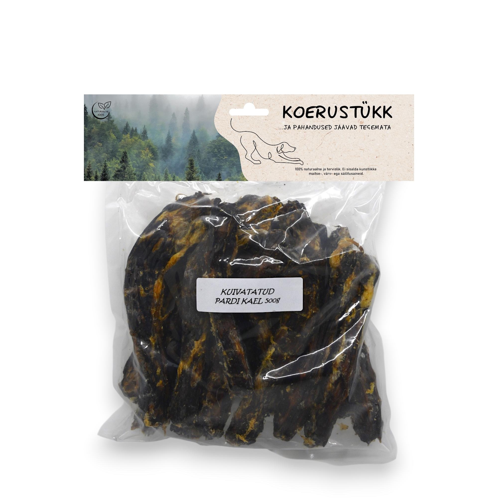 722777195337.jpg Koerustükk kuivatatud pardi kael koerale 500g - Pilt 1