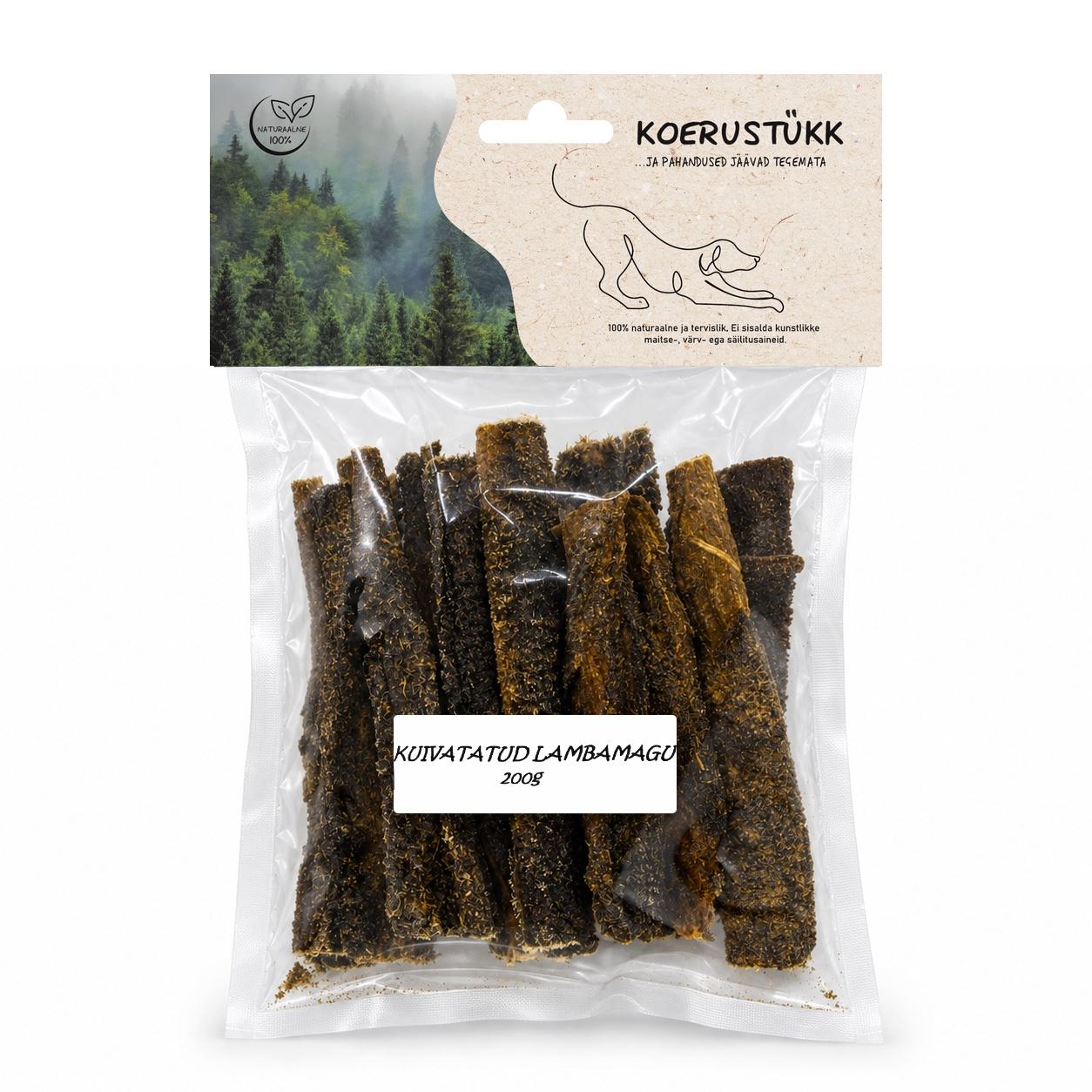 722777193753.jpg Koerustükk kuivatatud lamba magu koerale 200g - Pilt 1
