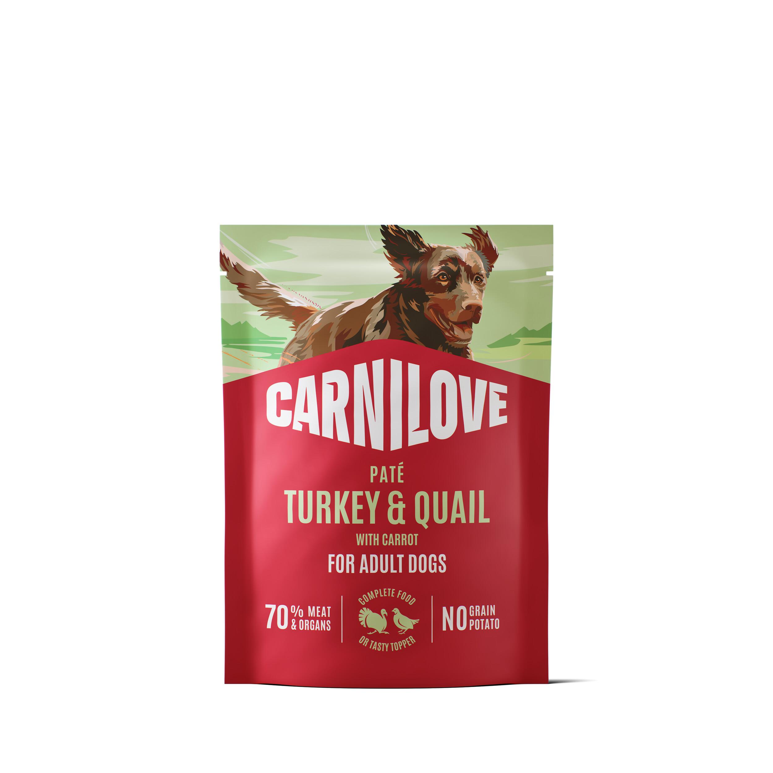 8595602583676.jpg Carnilove Pate Turkey & Quail with Carrot märgtoit koertele 300g - Pilt 1